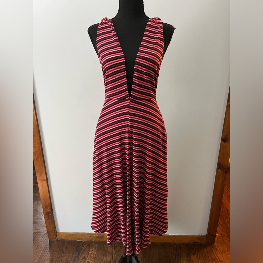 Reformation Thyme Midi stripped knit dress
